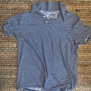 Blue striped polo shirt
